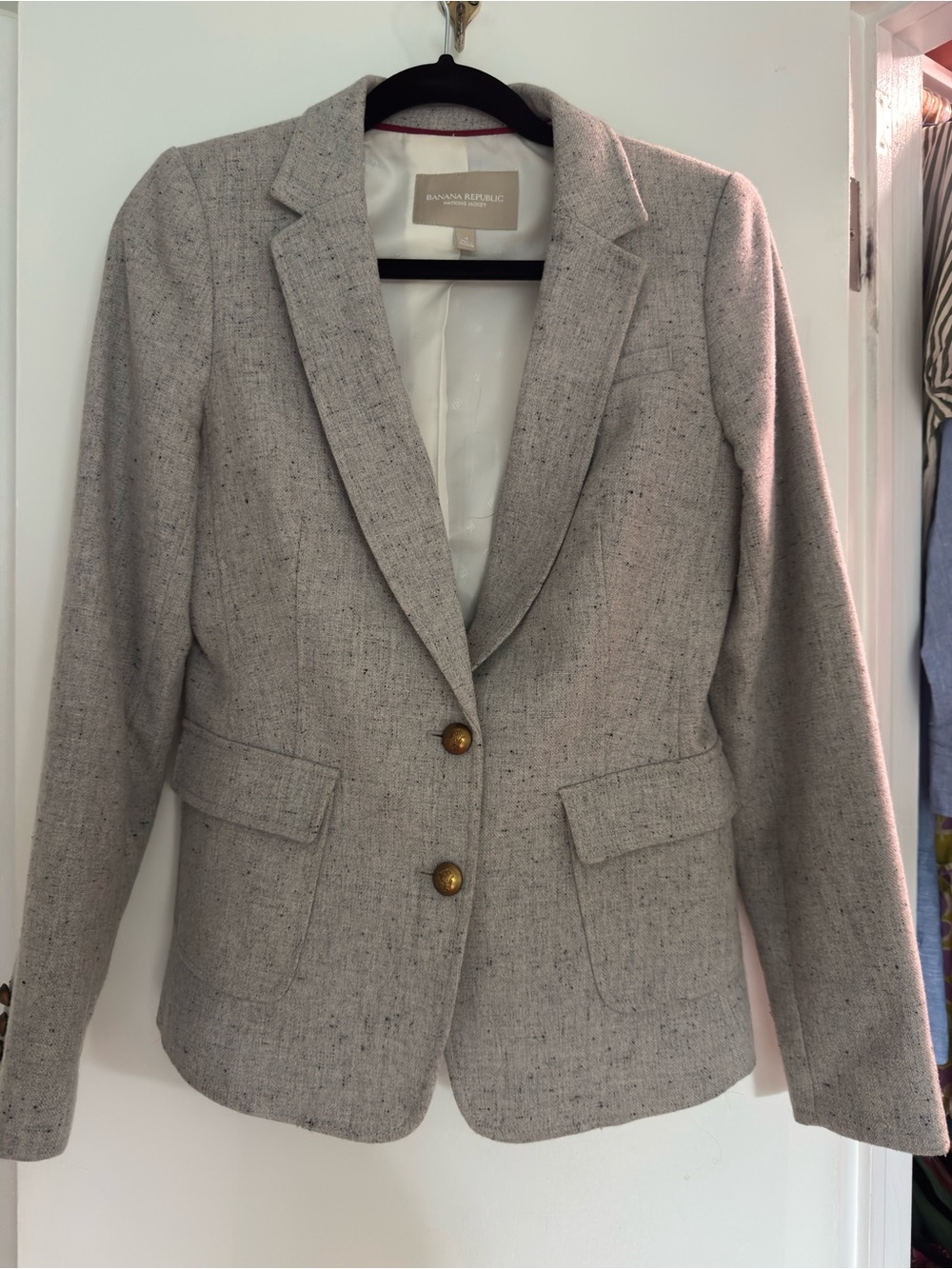 Banana Republic Women's Grey Tweed Blazer